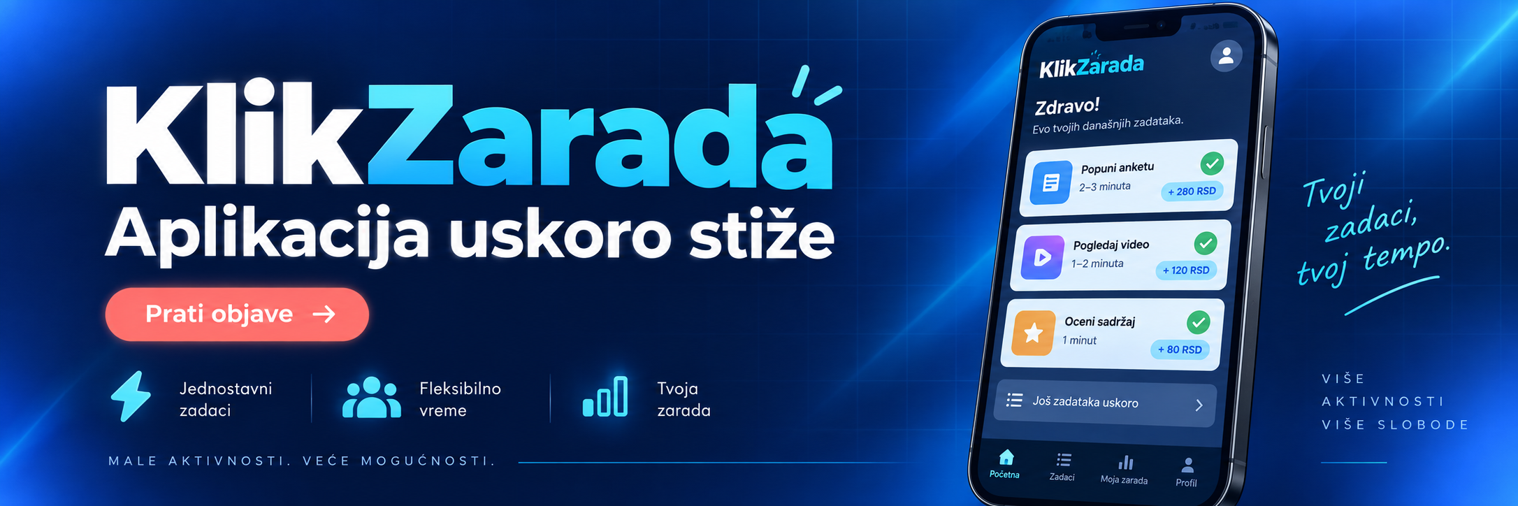 KlikZarada aplikacija uskoro stiže
